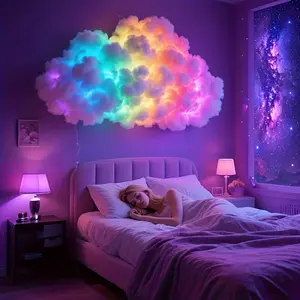 Large 3D Thunder Cloud Lamp, Smart 3D Lightning Cloud LED Light, With Music Sync Mode, RGB+IC Mood Lighting, USB Powered, Sound Sensitive, Perfect For Game Rooms/photography Studios, Ideal For Halloween/Christmas And Party Atmosphere Lighting