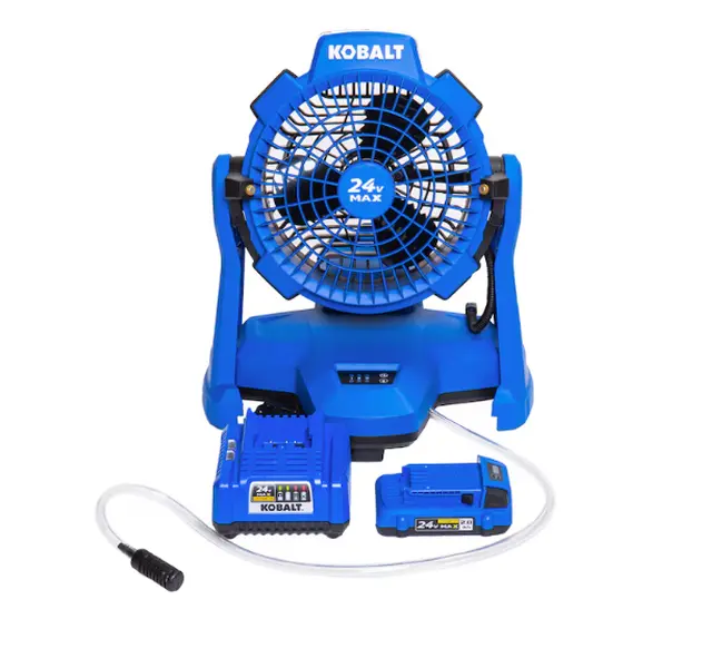 Kobalt 7-in High Velocity Indoor/Outdoor Misting Floor Fan Kit (Open Box)