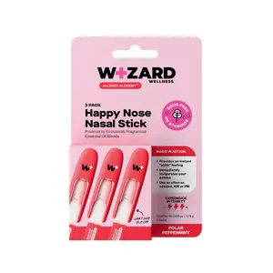 Happy Nose Aromatherapy Nasal Stick – Polar Peppermint Essential Oil Blend – 3 Pack
