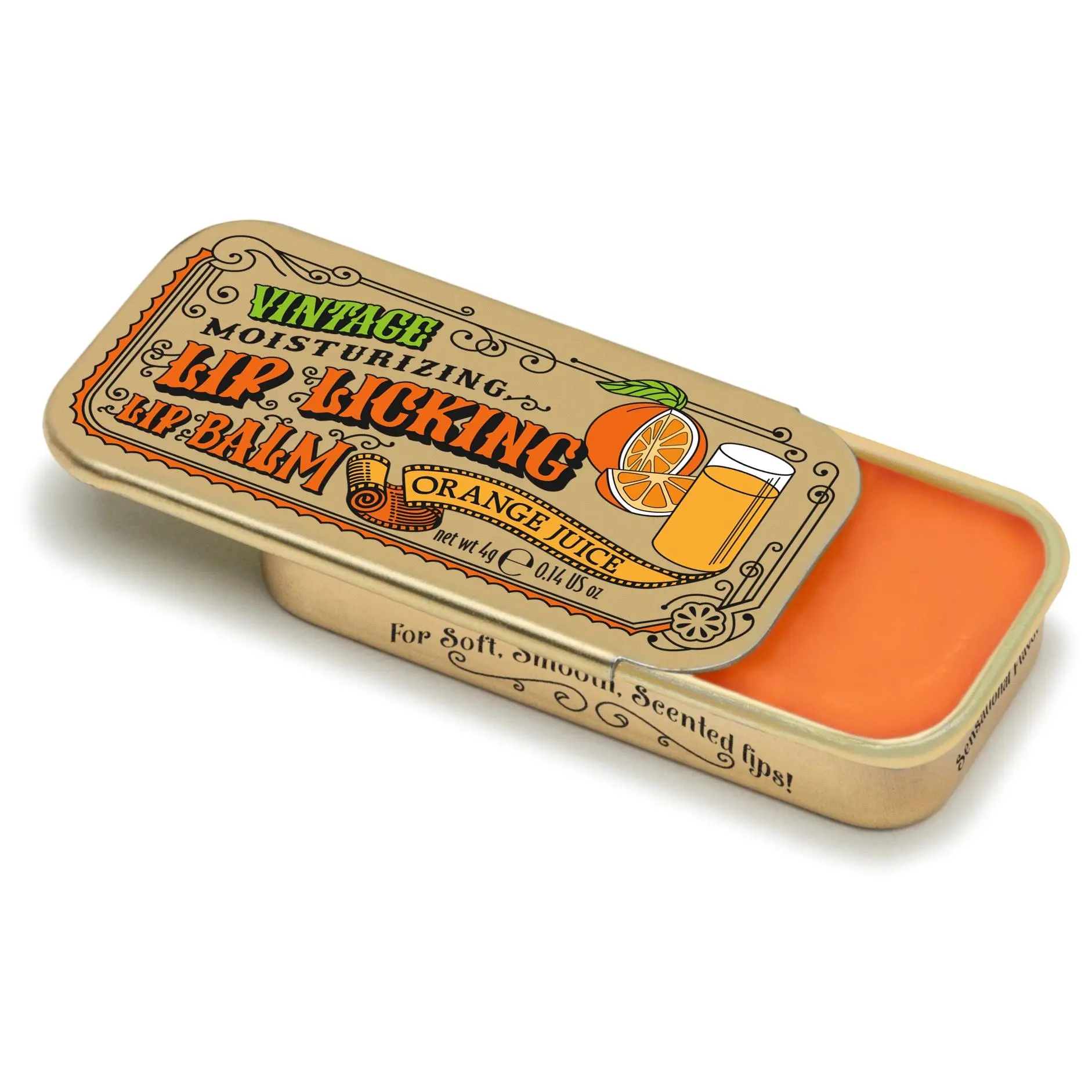 Tinte Cosmetics All Natural Lip Balm Moisturizer with a Hydrating Citrus Formula and Orange Juice Scent for Gentle Care, Vintage, Compact, Natural Lip Care, Organic Lip Balm