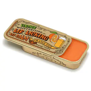 Tinte Cosmetics Orange Juice Scented Organic Lip Balm with Lid - Vintage Natural Lip Care, Hydrating Moisturizer for Gentle Compact Skincare Treatment