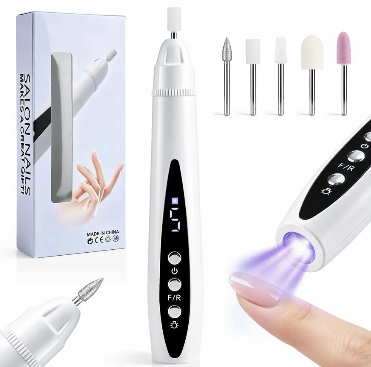Rechargeable Nail Drill , Portable Electric Nail File with Sanding Kit for Manicure & Pedicure, Cordless Efiles for Acrylic Nails Lightweight Nail Care Tool for Home & Salon #SohoChic