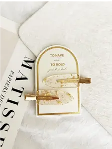 Set of 2 Gold Glitter Crease-Free Hair Clips for Effortless Styling and Makeup