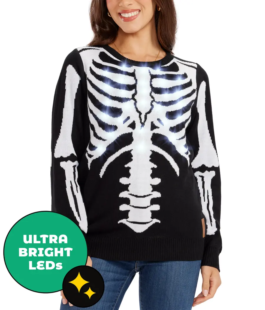 Women's Skeleton Light Up Sweater
