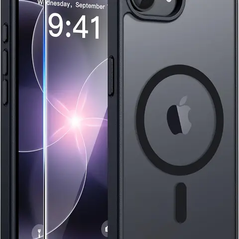 iPhone 17e / iPhone 16e Case Compatible with MagSafe, Translucent Matte Shockproof Phone Cover with Screen Protector, Military Grade Drop Protection Slim Protective Case for Durable Scratch Resistant Everyday Use