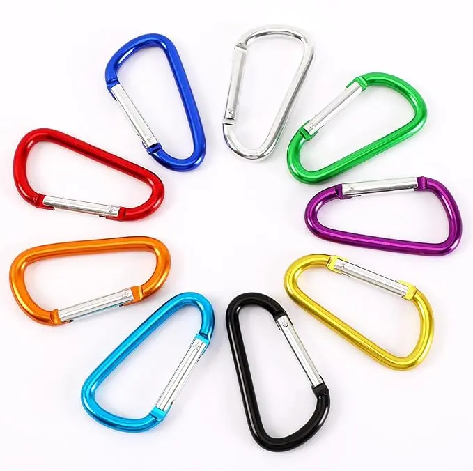 30Pcs Carabiner Clips Aluminum Locking Spring Hook Keychain D Shape Heavy Duty Buckle Pack Carabiners Clip Lock Snap Hooks Backpack Clip - Home Improvement. campingessentials