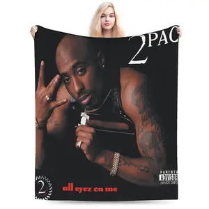 "2Pac" Singer Blanket - Perfect for the sofa, office, and travel - Soft, warm, and a wonderful decorative gift. Machine washable.