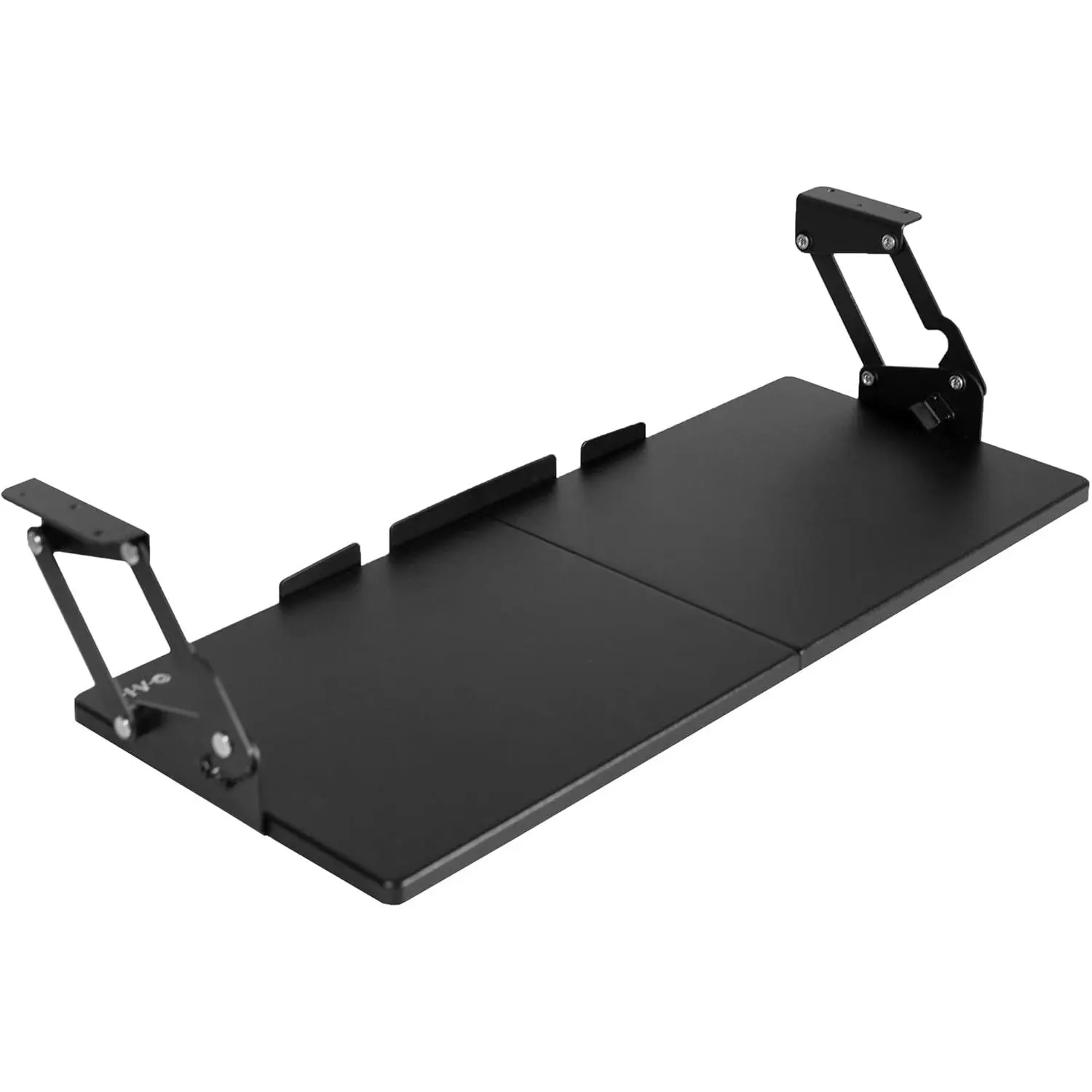 Ergonomic Black Adjustable Desk Mount Computer Keyboard Tray (26.8”x11”), Synthetic Undermount, 12-Setting Swinging Height Adjustment (2.2”-6.5” Swing Range), Typing Platform Drawer, MOUNT-KB08S