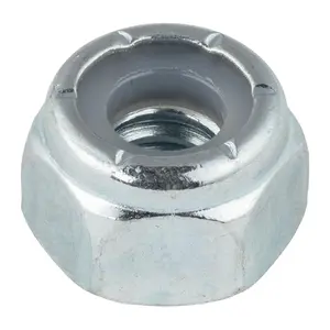 1/4"-20 (100 Pack) Nylock Hex Nuts, Grade 2, Nylon Insert Locknut by