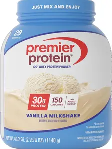 Premier Protein Protein Powder, 30g Protein, 1g Sugar, No Soy Ingredients, Gluten Free, Vanilla Milkshake, 29 Servings, 40.2oz Healthcare Dietary