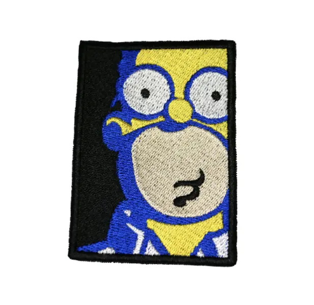 Funny Cartoon Dad Embroidered Patch – Donut Lover Animated Character Iron-On Badge