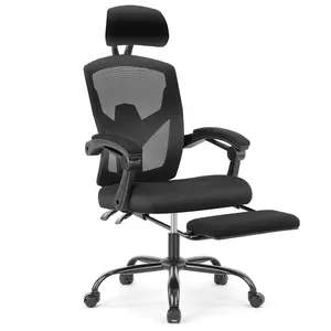 Ergonomic Office Chair with Foot Rest and Adjustable Headrest, Mesh Swivel Rolling Task Chair, Height Adjustable, Office Gifts