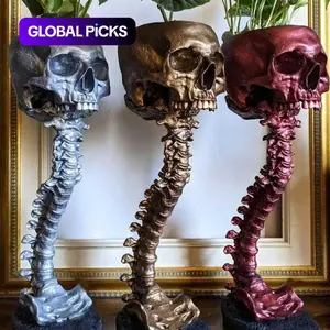 Spinal Skull Flower Pot, 1 Count Creative Skull Design Planter Ornament, Suitable for Living Room Bedroom or Office without Plant, Plastic Flower Pot, Unique Pots