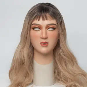 Tropesis Realistic Female Latex Mask - Silicone Face Mask (Brown)