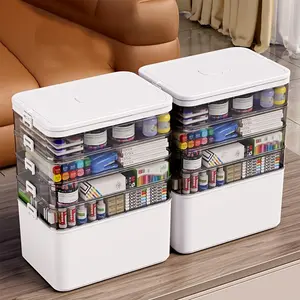 Multifunctional Plastic Sewing Tool Box, Durable Storage Organizer, Divided Compartments, Ideal for Storage of Tools, Art Supplies, Cosmetics, Home Organization, with Handle
