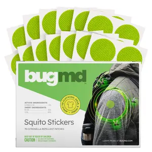 BugMD Squito Stickers Mosquito Repellent Patch Stickers for Adult Safe and Effective Insect Repellent Patches for Toddlers, Kids and Outdoor Activities
