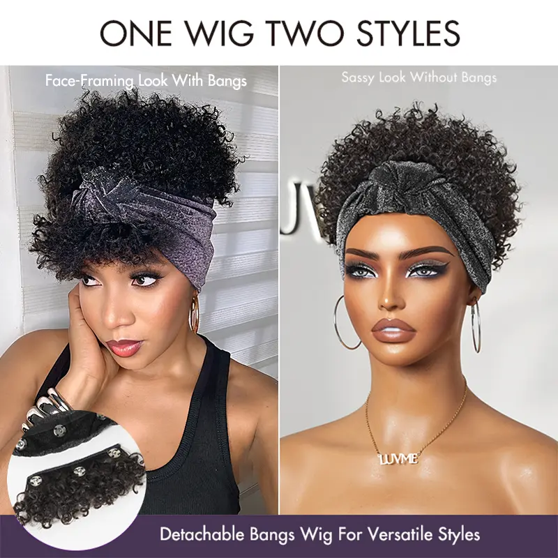 6''-Afro with Detachable Bangs
