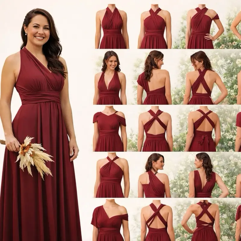 Taniri Women's Elegant Maxi Infinity Gowns, Cute Spandex Mix Formal Dresses for Bridesmaid & Wedding Dresses Guest, Tube Top, Infinity Dress