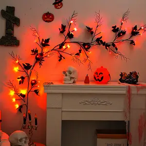 Halloween LED String Light, 1 Count USB Powered 48LEDs Coral Branch Light with 8 Modes, Decorative Light for Home Party Festival, Wall Hanging Ornament, Party Lights