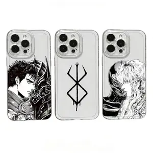 Berserk Griffith Guts Anime Phone Cases For iPhone 17 Promax Pro Air 16 Plus 15 14 13 12 Transparent Shockproof Protective Cover