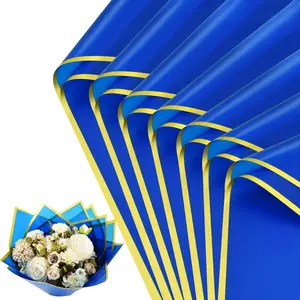 Royal Blue Flower Wrapping Paper -20 Sheets, Floral Bouquet Wrapping Paper, Matte with  Edges,  for Graduation Christmas Valentine's Day Birthdays  Packing