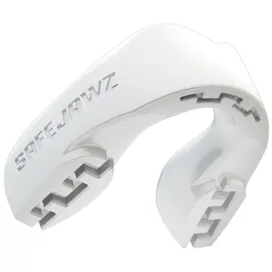 SafeJawz INTRO Slim Fit Sports Mouth Guard with Case for Football, Basketball, MMA, Hockey, Lacrosse, Wrestling - Adult 12+ Years - WHITE