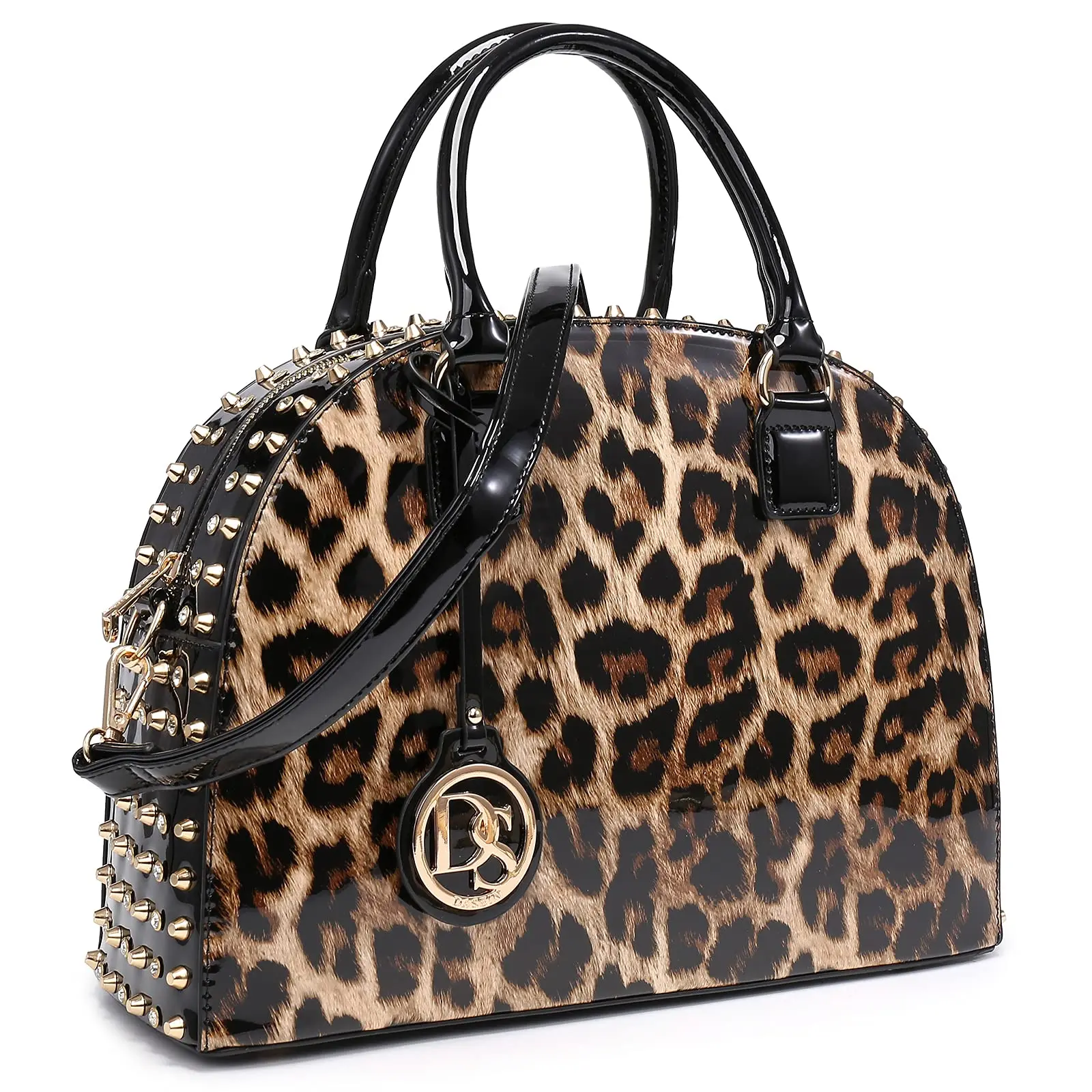 Women Patent Leather Purses Handbags Dome Satchel Purse Work simply Tote Structured Shoulder bag with Long Strap outdoorfun