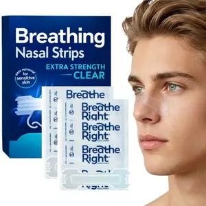 44pcs Extra Strength Nose Strips for Night Use, Comfortable Adhesive Strips for Daily Use, Breath Easy Nasal Strip Set