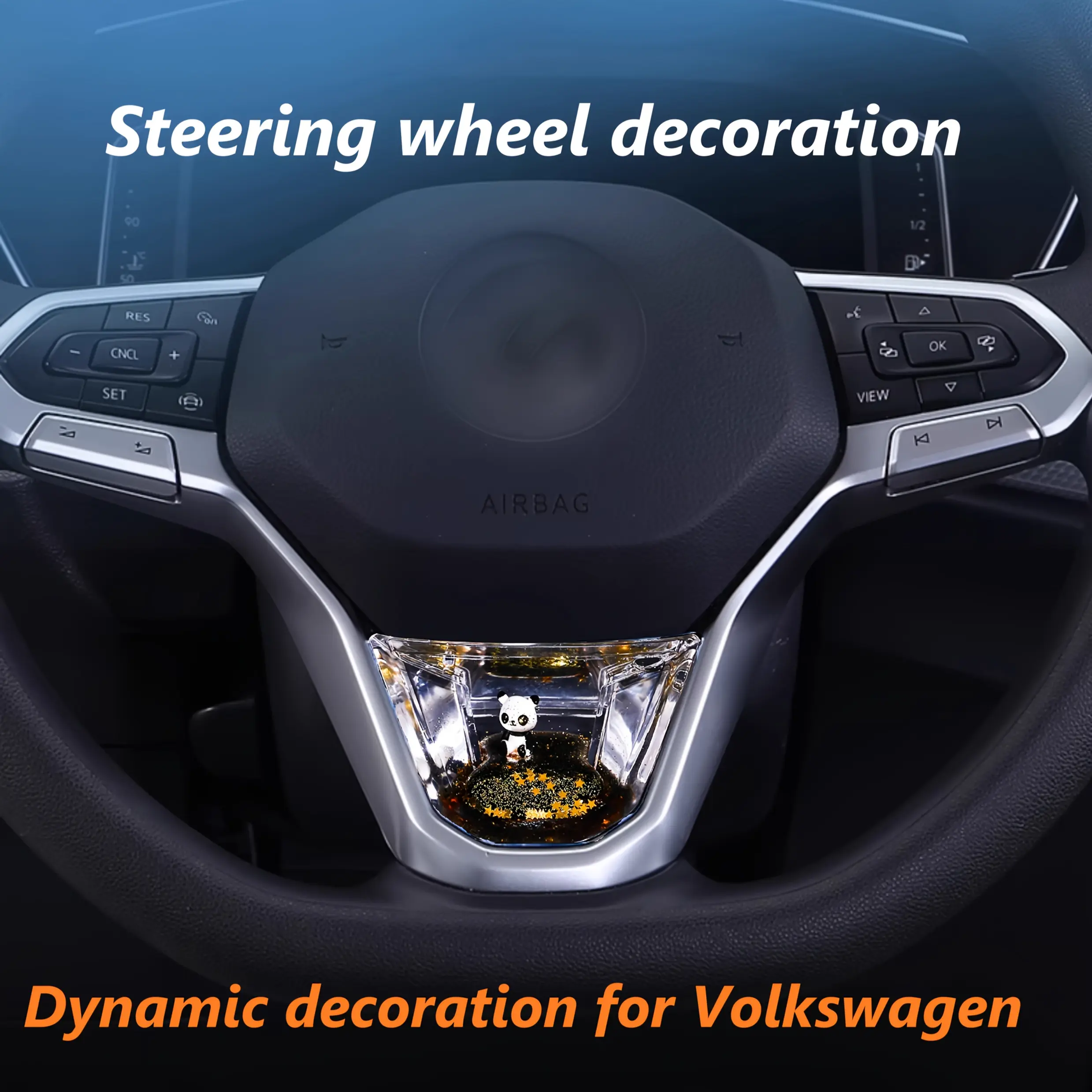 Cool Dynamic Steering Wheel Decoration, Compatible with for Vw for VOLKSWAGEN Models, for VW Passat/ Passat Cc/ Jetta6/ Tiguan L/ Golf/ Id3/ 4/ 6/ Bora/ Sagitar/ T-Roc/ Tayron/ Tarek/ Talagon/ Magotan/ Lavida, Steeringwheelcovers, Vehicle Accessories