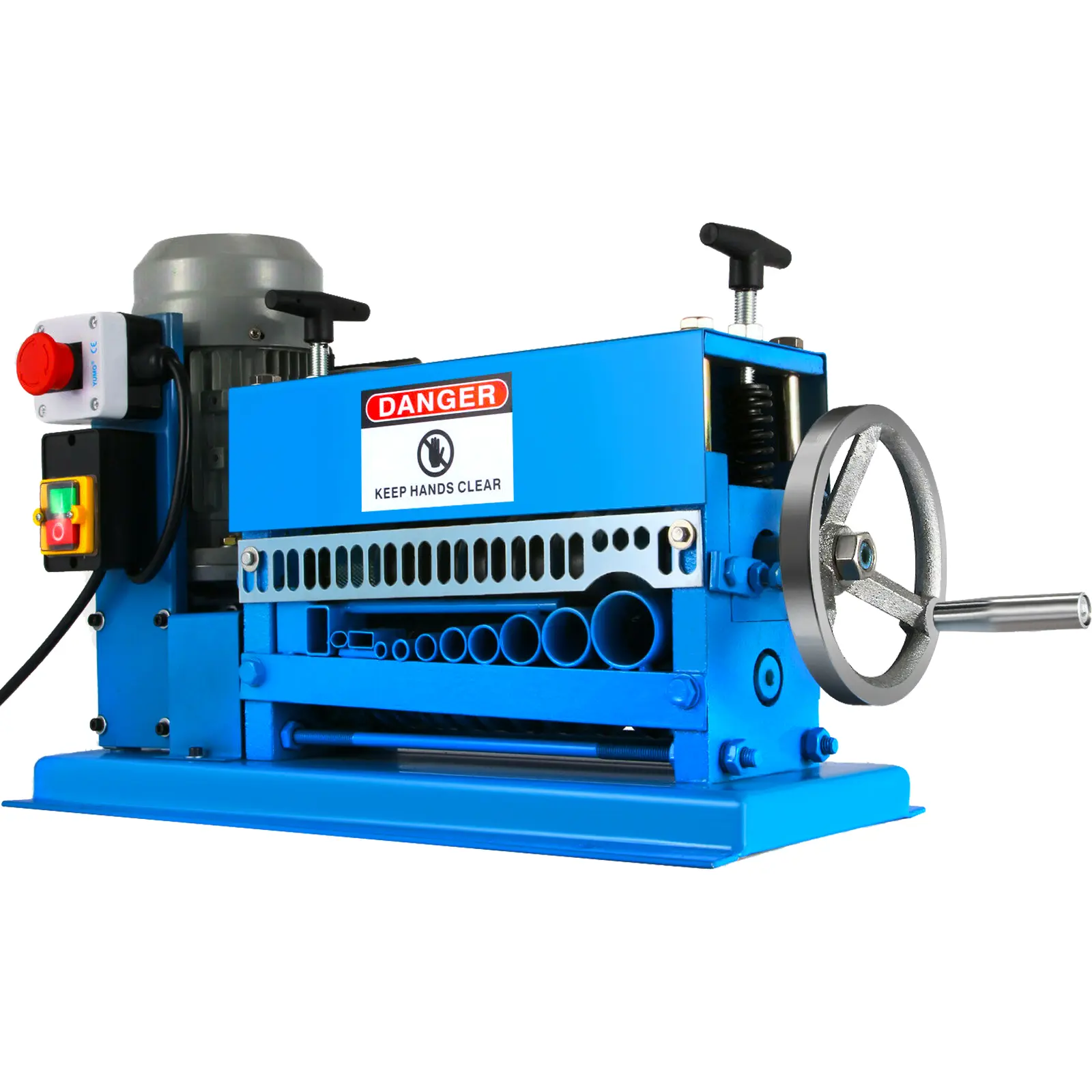 【summerfinds】VEVOR Electric Wire Strippers, 1.5-38MM Cable Stripping Hand Tool - 370W Motor, 10 Included Blades, 15M/Min Max Speed, Efficient Metal Cable Stripper (Father's Day Gift)