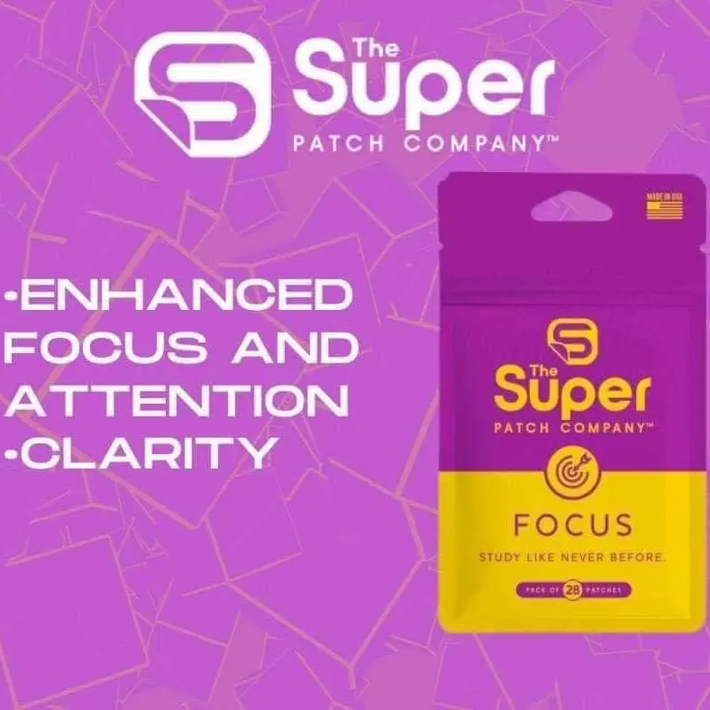 Focus Super Patch - Natural Boost for Enhanced Focus, Daily Use, School Study Sessions, Work Tasks, Prop 65 Safe Health & First Aid Supply