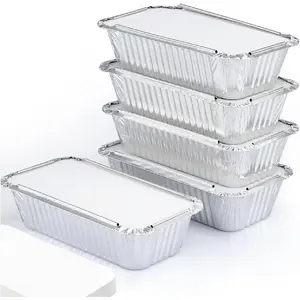 55 Pack Aluminum Loaf Pans with Lids 1.5 LB Disposable Bread Tins for Baking, Lunch Containers, Single Serve Baking Dishes Foil Loaf Pans Aluminum Bread Pans 7.8 x 4.3 x 2 Inches