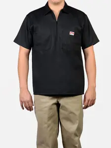 BEN DAVIS "S/S SOLID" 1/4 ZIP TEE (BLACK)