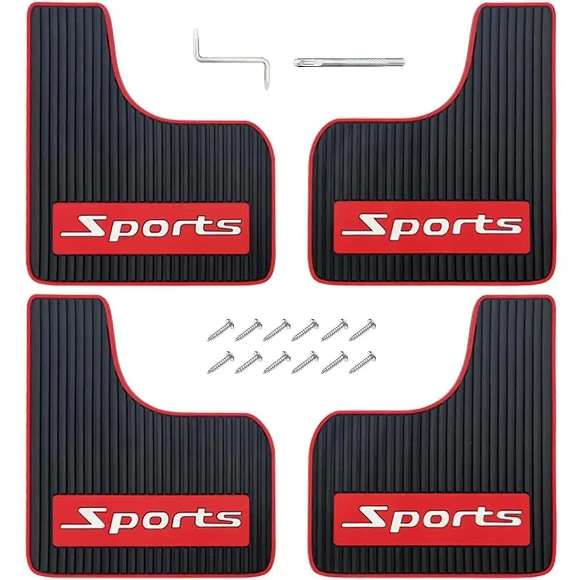 Universal  Mud Flaps, Rubber Mudguard Soft No  Front and Rear Fender Splash Guards Mud Flaps for  (4Pcs)