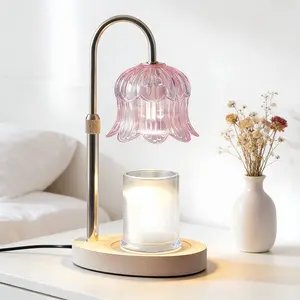 Flower-Shaped Adjustable Candle Heating Light — Perfect for Holiday Gifts, Ideal for Mothers, Daughters, Wives, Mother-in-Law, Couples; Pink Decorative Home Accessory, Warm Homeware