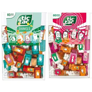 Tic Tacs Travels Mini Packs Individual Flavor Packets Large Spender Boxes with Mini Tic Tacs Packs (120 Mini Packs  Strawberry Sweet Strawberry Sour Mint Orange Spearmint Peachy Passionfruit)