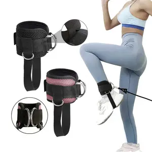 Padded Ankle Strap, 1 Count Ankle Strap for Cable Machines, Double D-ring Fitness Ankle Cuffs for Gym Workouts Leg Training Equipment Weight Training Equipment