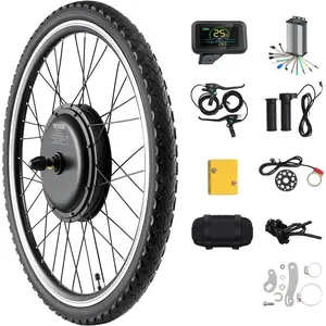 VEVOR 1000W Electric Bike Conversion Kit, 48V 420rpm 26" Front Wheel E-Bike Hub Motor Kit with Upgraded Speed Controller, Throttle Grip Kit, LCD Display, and PAS System for Road Bike