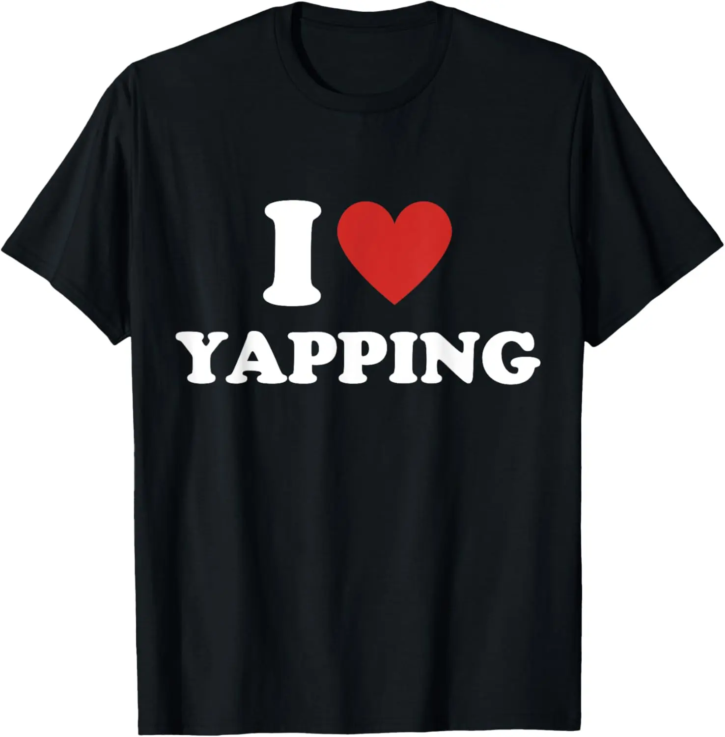 Women's Graphic T-Shirt, 'I Heart Yapping' Funny Vintage Style Casual Everyday Top, 100% Cotton Shortsleeve Crew Neck, Round Neck, Clothes, Tops, Short Sleeve, All Seasons, No