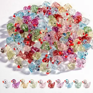 50/100pcs Glow-In-The-Dark Resin Duck Figurines, Multi-Color Semi-Transparent Cute Mini Ducks, Moss Micro Landscape Decor, Garden Sculpture, Garden Sculptures Statues