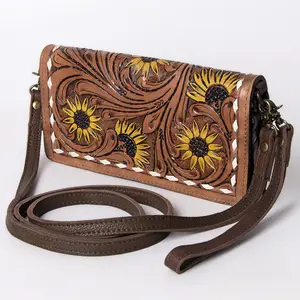American Darling Wallet Hand Tooled Genuine Leather Western Women Bag | Handbag Purse Wristlet Travel Clutch