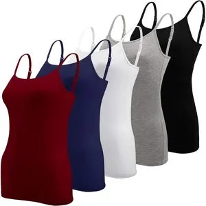 5 Pieces Women’s Basic Camisole Tank Tops/Undershirts with Thin Straps GARMENTARY