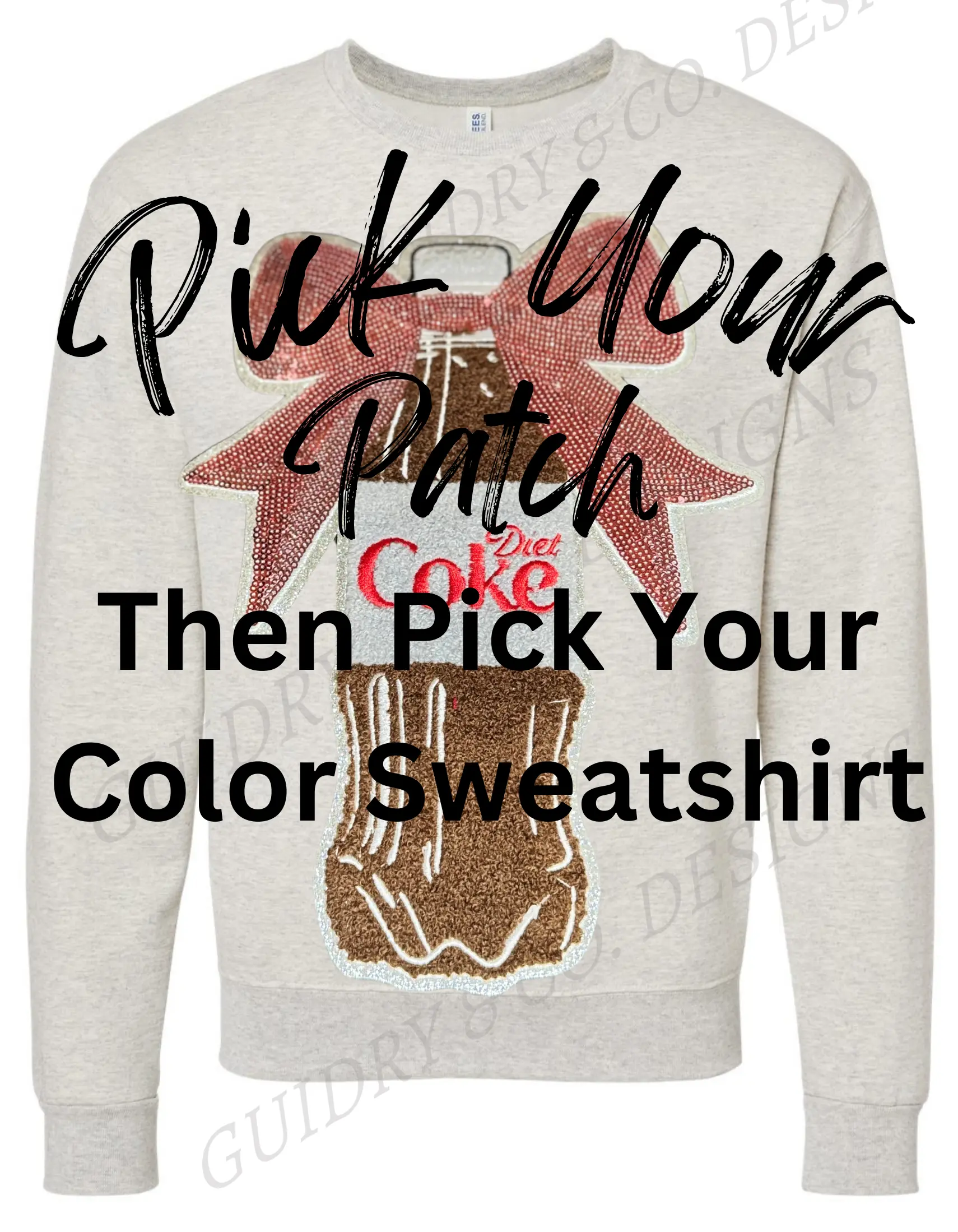 (2x-3x)PICK YOUR PATCH AND COLOR SWEATSHIRT CREWNECK WOMEN TOP LONG SLEEVE Casual Comfort Pullover Womenswear Comfortable