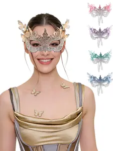Halloween Lace Masquerade Masks for Women - 1920s Butterfly Antique Mask for Men Carnival Party Mardi Gras Party Supplies
