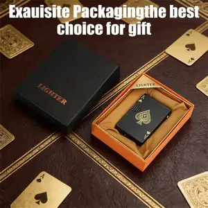 Men's lighter, green flame lighter, inflatable butane lighter, cool windproof design, metal material, suitable for indoor and outdoor use (does not contain butane gas/requires your own gas)