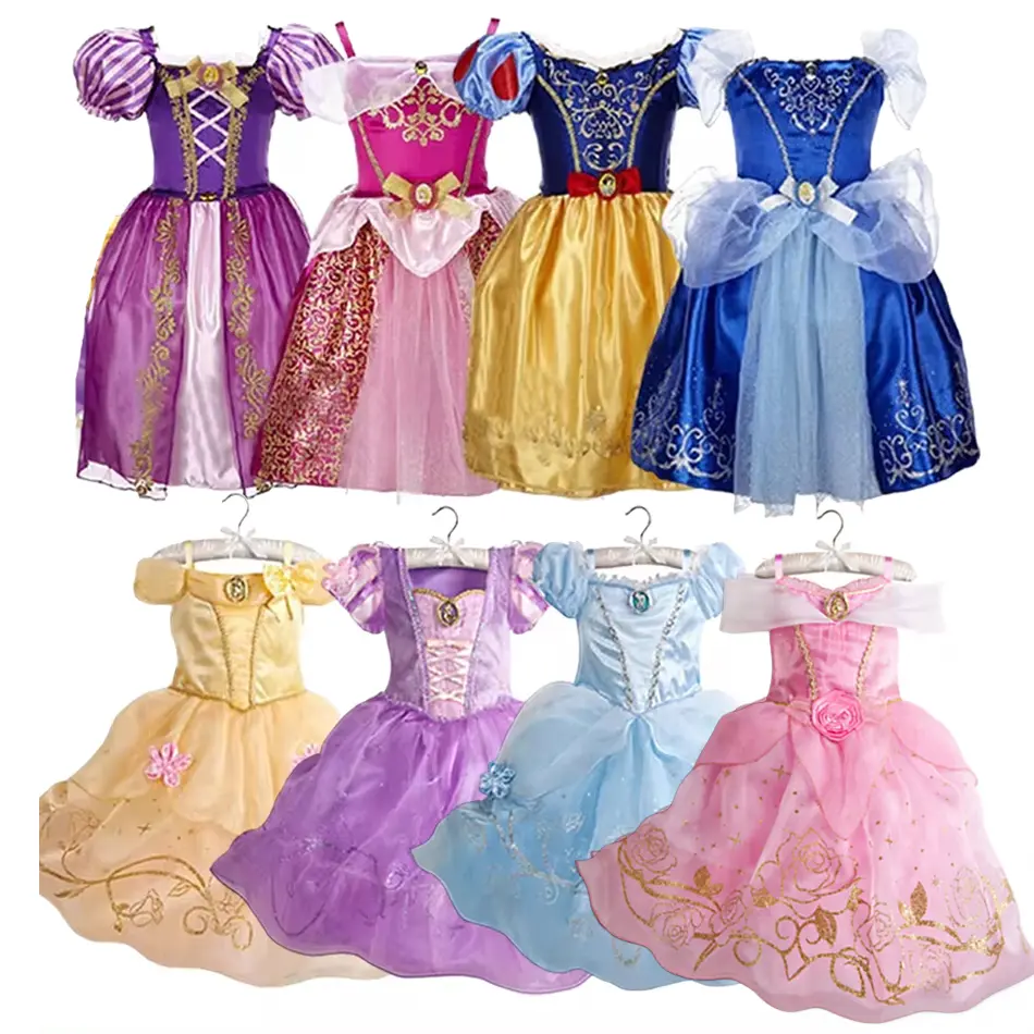 Women's 2025 Summer Floral Print Party Dress - Polyester Mix Princess Cosplay Look for Christmas, Birthday Events, Fancy Accessories Included, Rapunzal Belle Disguise Frock, Party Dresses