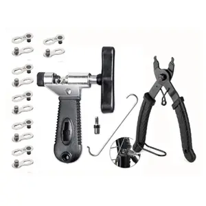 Bike Chain Tool Kit Bike Chain Breaker with Hook, Link Plier and 6 Pairs Bicycle Buckle for Road Mountain Racing Cycling - Home Improvement.