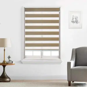 Stylish Zebra Shade Cordless | Light Filtering UV Protection Semi-Sheer Finish for Modern Homes | Shadisfy