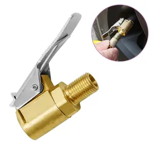Tire Air Chuck with Clip Adapter, Brass Locking Tire Inflator Nozzle Adapter Connect, No Leakage Tire Chucks for Vehicle Inflator Compressor Pump Connect Accessories Tool 8mm