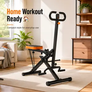 Foldable Squat Assist Machine for Strength Training, Adjustable Resistance, LCD Tracker, Space-Saving Design, 250 LBS Capacity